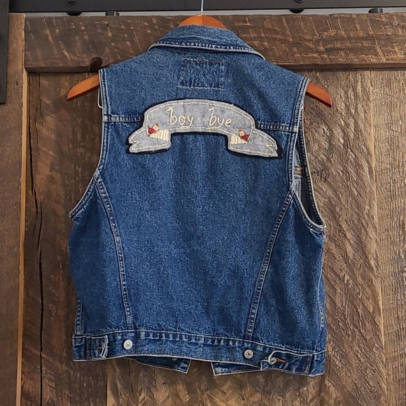 Levi's denim vest with handmade back patch
